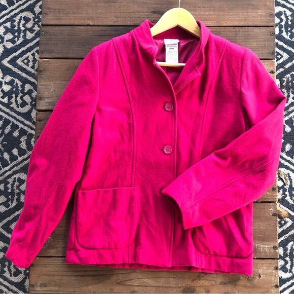 Vintage White Stag Pink Wool Blend Pea Coat Women's 4/6 Preppy Barbie 90s Y2K - Picture 4 of 10